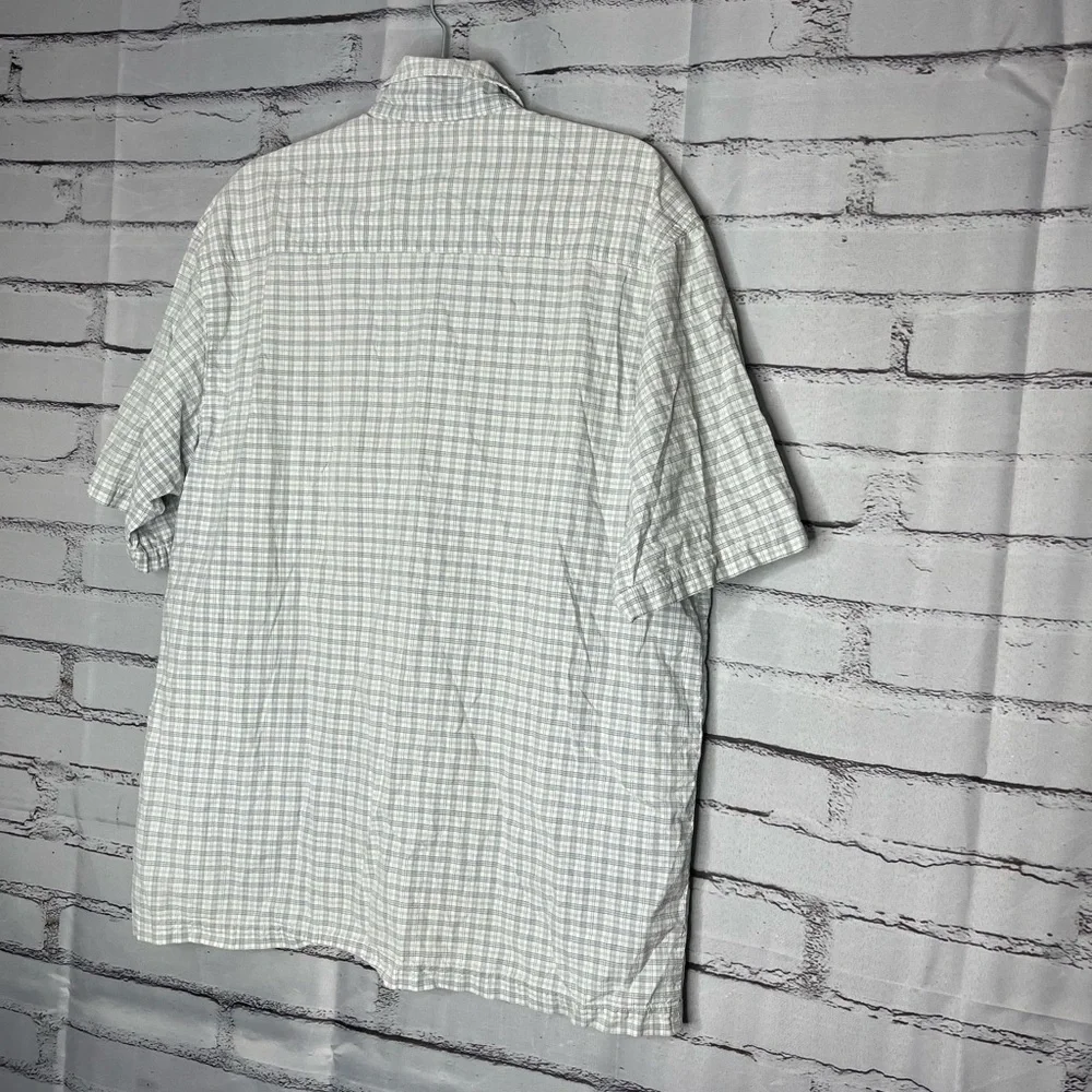 Quiksilver Gray & White Plaid Button‑Up Shirt Sz XL Surfer Streetwear Casual Y2K - Picture 9 of 13